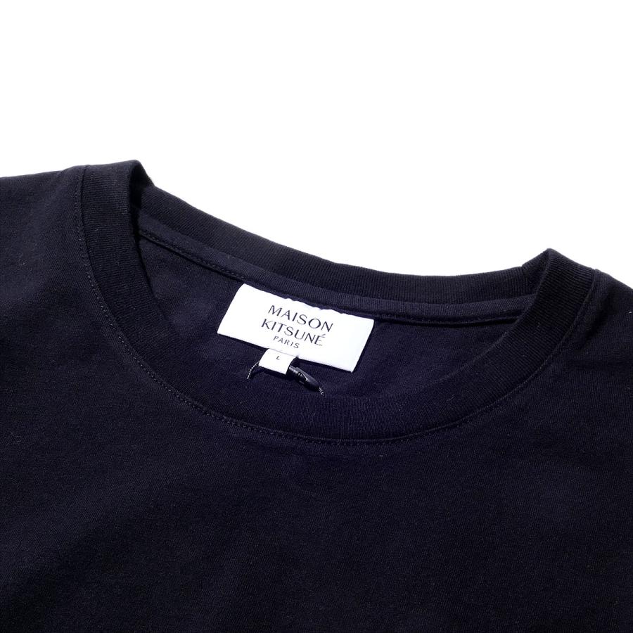 【新品正規品】メゾンキツネ グレイフォックスヘッド Tシャツ黒ブラックS MAISON KITSUNE（メゾン キツネ） フォックスヘッド レギュラーTシャツ