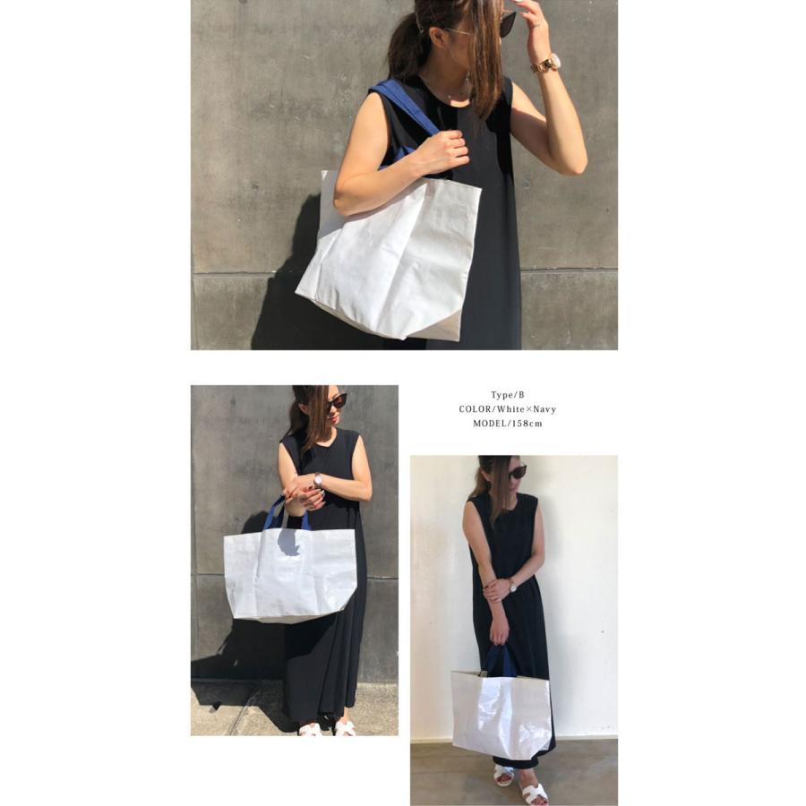 マルシェバッグ エコバッグ レディース 内ポケット付き ビニール