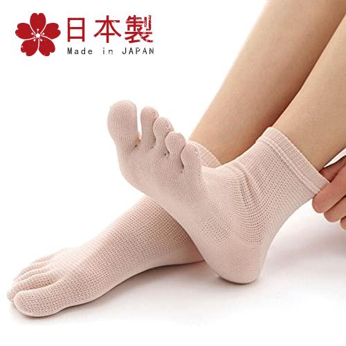 5本指ソックス レディース 日本製 シルク 絹 メッシュ編 五本指 靴下 夏 冷え取り 表シルク100% くるぶし ベージュ2足セット A08 |  | 05
