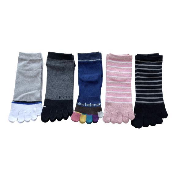 メンズ 5本指ソックス くるぶし丈 ショート スポーツ ビジネス 綿 蒸れない おしゃれ 25-27cm 10足セット（柄はお任せ） A10 |  | 06