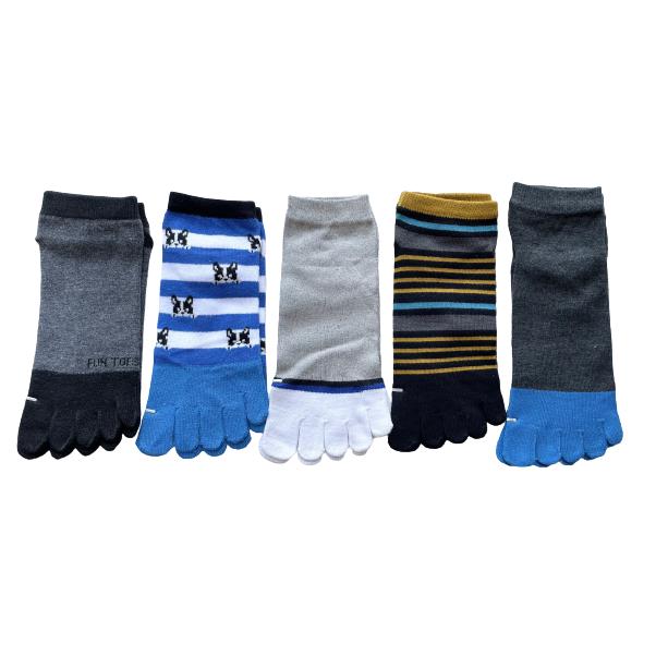 メンズ 5本指ソックス くるぶし丈 ショート スポーツ ビジネス 綿 蒸れない おしゃれ 25-27cm 10足セット（柄はお任せ） A10 |  | 07