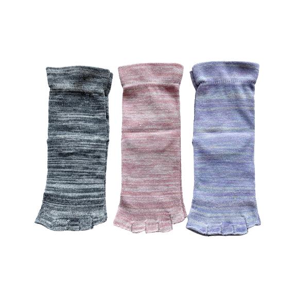 5本指ソックス レディース セット かわいい 指先カット くるぶし 表糸綿100％ 22-25cm 3足セット（色はお任せ） A11 |  | 01