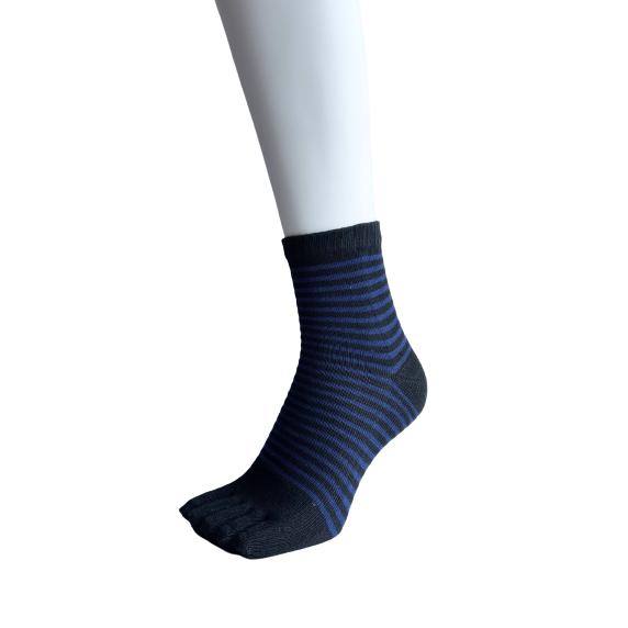 5本指ソックス メンズ ビジネス スポーツ マラソン ランニング 陸上 夏用 4足セット おしゃれ ボーダー柄 綿混 25-27cm A12 |  | 08