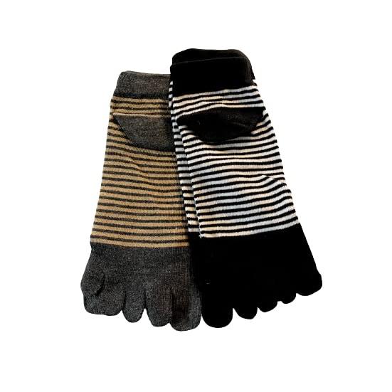 5本指ソックス レディース くるぶし ボーダー柄 ショート ソックス 5本指 靴下 綿混 かわいい 3足セット（色はお任せ） A13 |  | 01