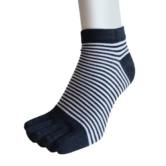 5本指ソックス レディース くるぶし ボーダー柄 ショート ソックス 5本指 靴下 綿混 かわいい 3足セット（色はお任せ） A13 |  | 02