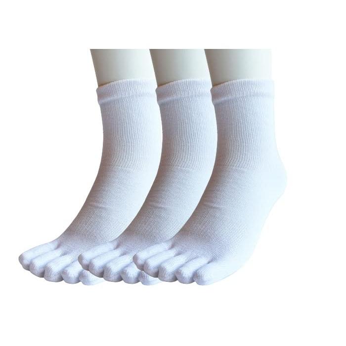 5本指 靴下 メンズ レディース セット 綿混 健康 ソックス 抗菌 防臭 男女兼用 22-27cm 白色 3足セット A14 |  | 05
