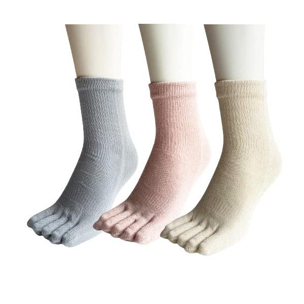 5本指ソックス レディース シルク混 冷え取り靴下 5本指 靴下 婦人 絹 3足セット（色はお任せ）A15 |  | 01