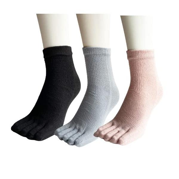5本指ソックス レディース シルク混 冷え取り靴下 5本指 靴下 婦人 絹 3足セット（色はお任せ）A15 |  | 03