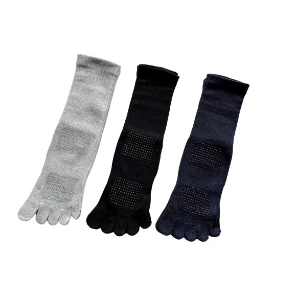 メンズ 5本指ソックス 滑り止め付 紳士 ランニング 3足セット 快適フィット 大きいサイズ マラソン 陸上 25-28cm（色はお任せ） A16 |  | 04