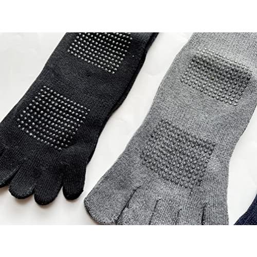 メンズ 5本指ソックス 滑り止め付 紳士 ランニング 3足セット 快適フィット 大きいサイズ マラソン 陸上 25-28cm（色はお任せ） A16 |  | 05