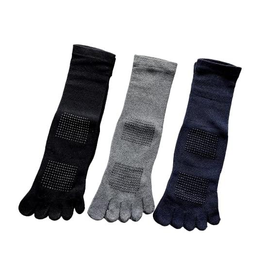 メンズ 5本指ソックス 滑り止め付 紳士 ランニング 3足セット 快適フィット 大きいサイズ マラソン 陸上 25-28cm（色はお任せ） A16 |  | 07