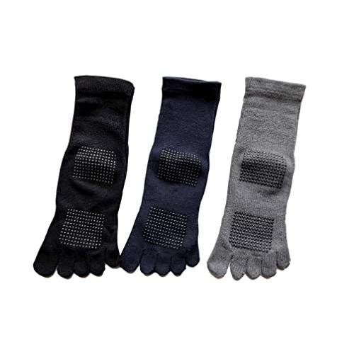 5本指ソックス レディース 滑り止め付 無地 綿混 5本指 靴下 足裏 すべり止め付 22-25cm 3足セット（色はお任せ） A20 |  | 04