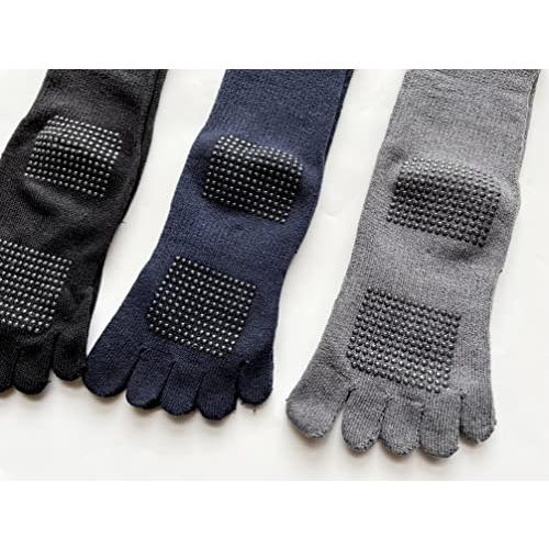 5本指ソックス レディース 滑り止め付 無地 綿混 5本指 靴下 足裏 すべり止め付 22-25cm 3足セット（色はお任せ） A20 |  | 06