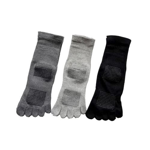 5本指ソックス レディース 滑り止め付 無地 綿混 5本指 靴下 足裏 すべり止め付 22-25cm 3足セット（色はお任せ） A20 |  | 07