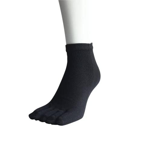 スポーツソックス 5本指 メンズ 黒 くるぶし ショートソックス レディース 抗菌防臭 夏 靴下 かかとなし 綿混 3足セット (22-25cm 3足組) A21 |  | 01