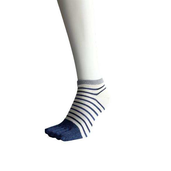5本指ソックス レディース くるぶし かわいい ボーダー柄 ショート ソックス 5本指 靴下 薄手 夏 綿混 おしゃれ 5足セット（柄お任せ） A22 |  | 04