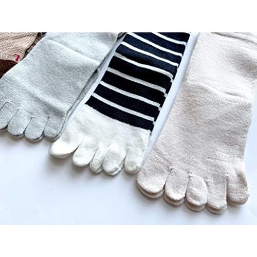 5本指ソックス レディース 綿混 夏 5本指 靴下 レディース かわいい おしゃれ 薄手 クルー丈 口ゴムゆったり 4足組（柄はお任せ） A24 |  | 04