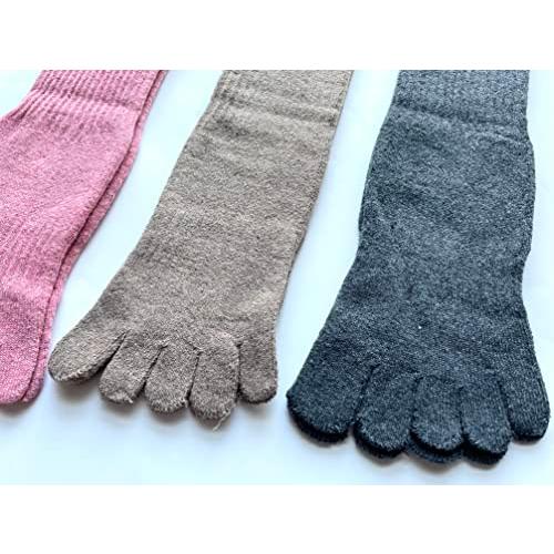 5本指ソックス レディース あったか 毛混 冷え取り 靴下 厚手 秋 冬用 23-25cm 3足セット（色はお任せ） A26 |  | 07