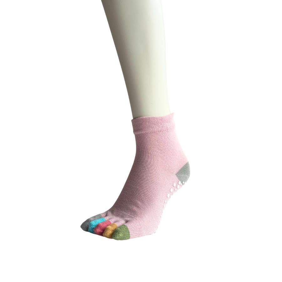 ヨガソックス 5本指 滑り止め レディース かわいい おしゃれ ゆったり 口ゴム 表糸綿100％ 3足セット（色はお任せ） A27 |  | 09