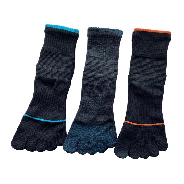 スポーツソックス 5本指ソックス メンズ セット ハーフ丈 5本指靴下 ショート丈 足底サポート 3足セット（色はお任せ） A99 |  | 02