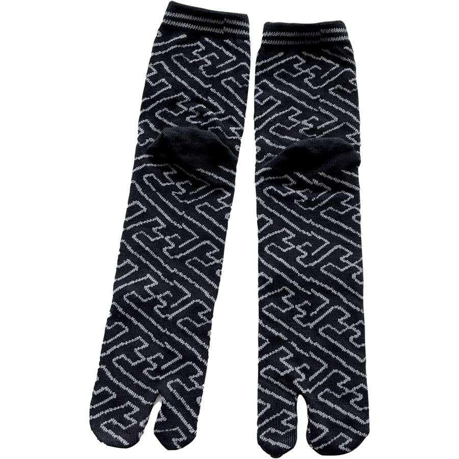 足袋ソックス メンズ 和柄 二股靴下 紳士 快適 綿混 かかと付 25-27cm 5足セット（柄はお任せ） B01 |  | 01
