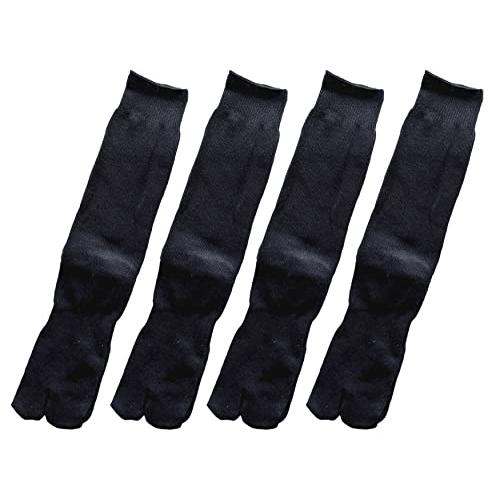 足袋ソックス 黒 メンズ 無地 足袋型 靴下 綿混 たびソックス 夏 足底 サポーター付 25-27cm 4足セット (黒色4足組) B13 |  | 04