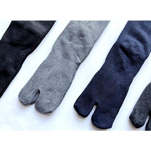 足袋 ソックス メンズ 無地 足袋型 靴下 綿混 たびソックス 夏 足底 サポーター付 黒 25-27cm 4足セット (4色4足組) B18 |  | 03