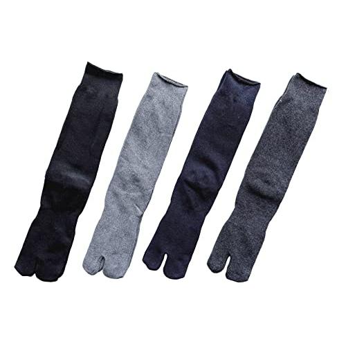 足袋 ソックス メンズ 無地 足袋型 靴下 綿混 たびソックス 夏 足底 サポーター付 黒 25-27cm 4足セット (4色4足組) B18 |  | 05