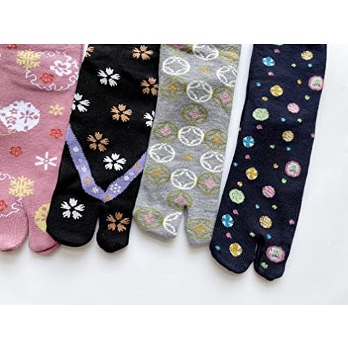 [5足セット] 足袋ソックス レディース 靴下 足袋型シューズ 和柄 防臭 抗菌 くるぶし スニーカー かわいい  たび 靴下 女性 ショートソックス  B19 |  | 02