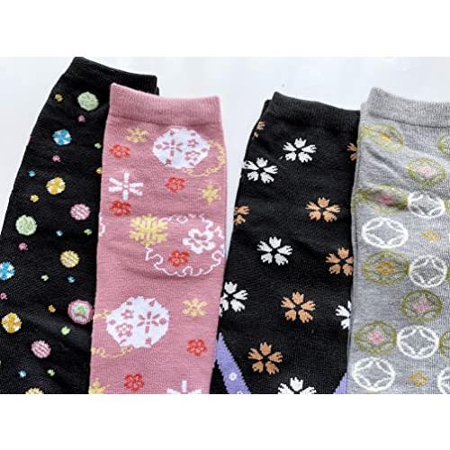 [5足セット] 足袋ソックス レディース 靴下 足袋型シューズ 和柄 防臭 抗菌 くるぶし スニーカー かわいい  たび 靴下 女性 ショートソックス  B19 |  | 04
