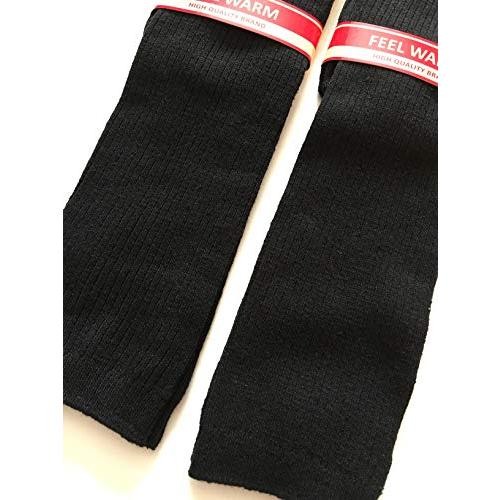 ハイソックス レディース 黒 あったか リブ ハイソックス 女の子 毛混 23-25cm 黒色 2足組 C01 |  | 01