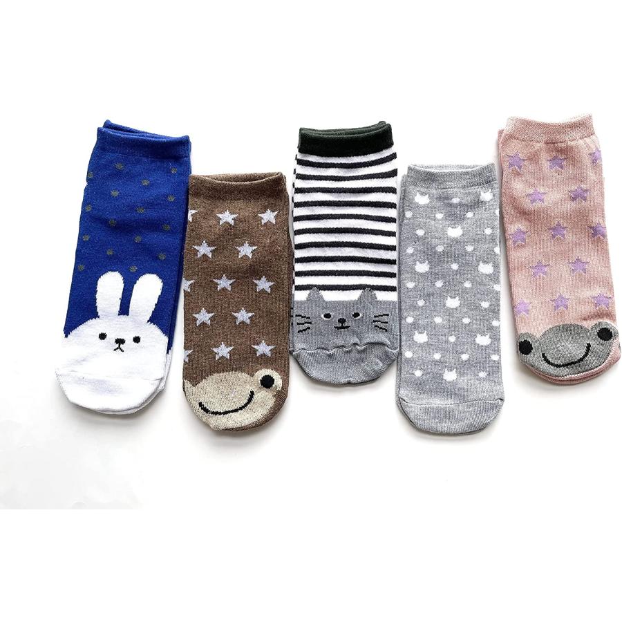 靴下 レディース セット くるぶし ソックス 薄手 綿 スニーカーソックス かわいい 動物柄 23-25cm 10足セット（柄お任せ）C12 |  | 02