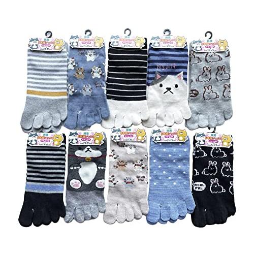 5本指ソックス レディース くるぶし 綿混 5本指靴下 レディース かわいい 10足セット（柄はお任せ）C14 |  | 03