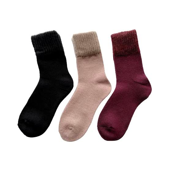靴下 レディース 暖かい パイル ソックス 秋冬 あたたかい 厚手 柔らかい のびのびパイルソックス 無地 3足組（色はお任せ）C27 |  | 08