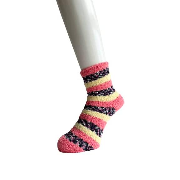 靴下 レディース セット ルームソックス 冬 あたたかい ふわふわ もこもこ靴下 ボーダー柄 23-25cm 5足セット（柄はお任せ）C28 |  | 01