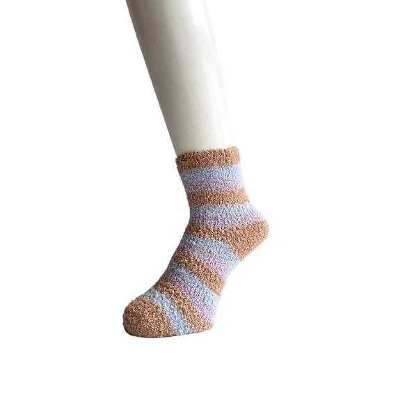 靴下 レディース セット ルームソックス 冬 あたたかい ふわふわ もこもこ靴下 ボーダー柄 23-25cm 5足セット（柄はお任せ）C28 |  | 02