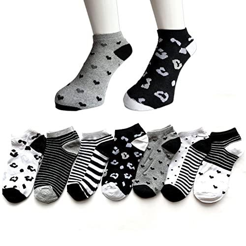 靴下 レディース スニーカーソックス  セット 綿混 モノトーン柄  くるぶし丈 23-25cm お買得7足組（柄はお任せ） C31 | 