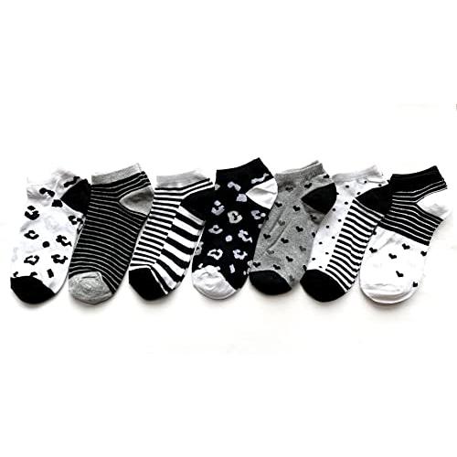 靴下 レディース スニーカーソックス  セット 綿混 モノトーン柄  くるぶし丈 23-25cm お買得7足組（柄はお任せ） C31 |  | 04