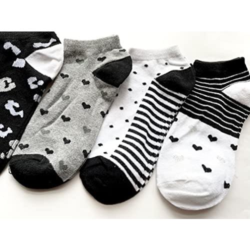 靴下 レディース スニーカーソックス  セット 綿混 モノトーン柄  くるぶし丈 23-25cm お買得7足組（柄はお任せ） C31 |  | 07