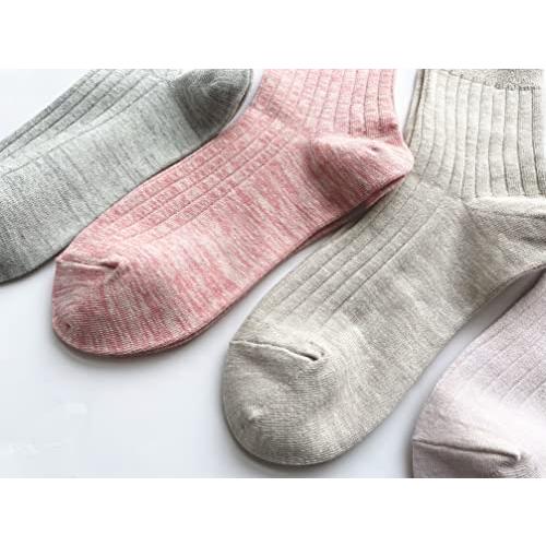 靴下 レディース リブ ソックス 麻混 薄手 春 夏用 おしゃれ パンプス ソックス 23-25cm 5足セット（色はお任せ） C58 |  | 07