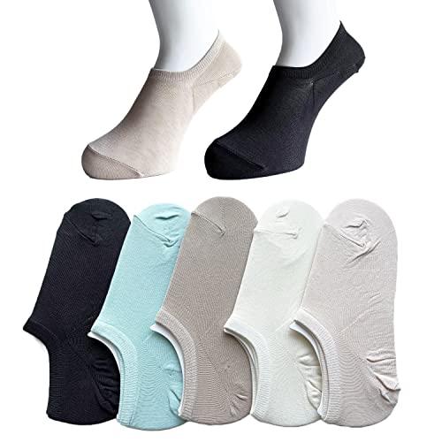 フットカバー 脱げない レディース 靴下 ソックス おしゃれ 超深履き 靴下 スニーカーソックス 薄手 夏用 表糸綿100％ 5足セット(色はお任せ) C72 | 
