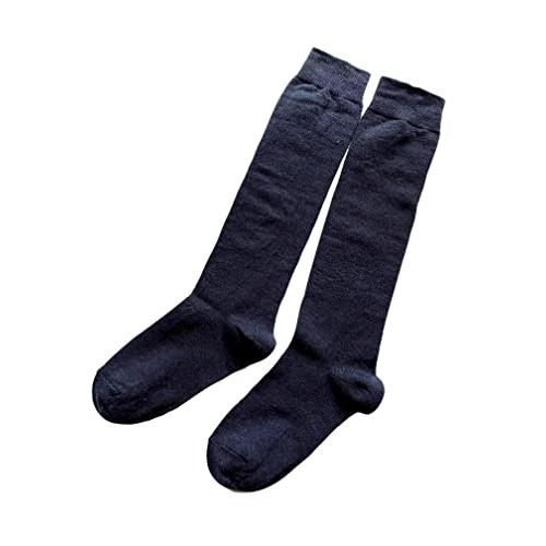 ハイソックス レディース 紺 ハイソックス メンズ 通勤 通学 女の子 薄手 綿混 平編み 3足セット (紺色) C81 |  | 01