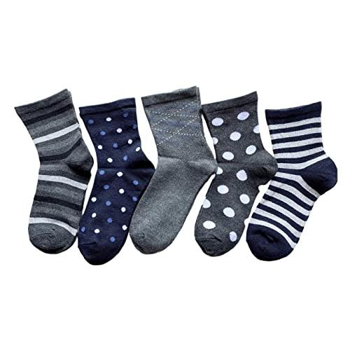 ソックス レディース 薄手 夏 モノトーン 綿混 口ゴムなし らくらく 靴下 レディース かわいい おしゃれ 5足セット（柄はお任せ） C84 |  | 04