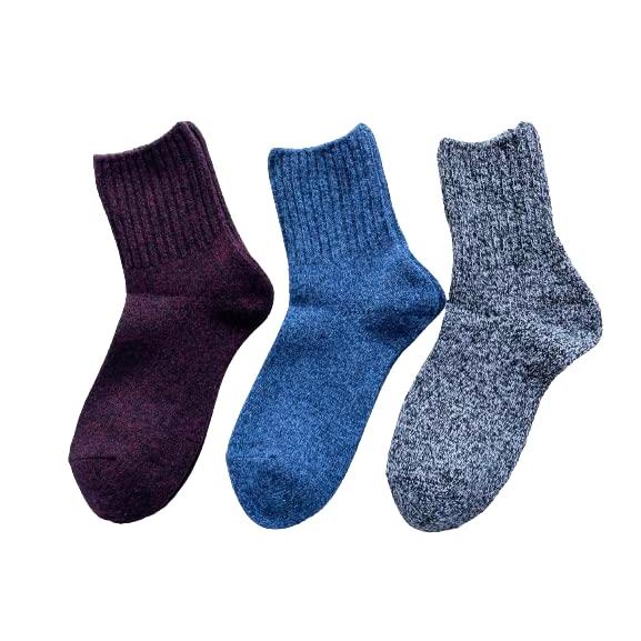 ソックス レディース あったか おしゃれ 防寒 靴下 厚手 冬用 冷え取り あたたかい 毛混 ウール混 3足セット（色はお任せ） C87 |  | 02