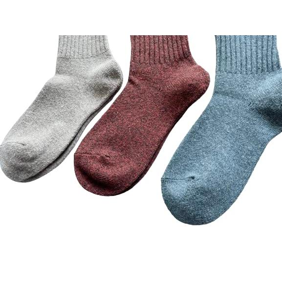 ソックス レディース あったか おしゃれ 防寒 靴下 厚手 冬用 冷え取り あたたかい 毛混 ウール混 3足セット（色はお任せ） C87 |  | 04