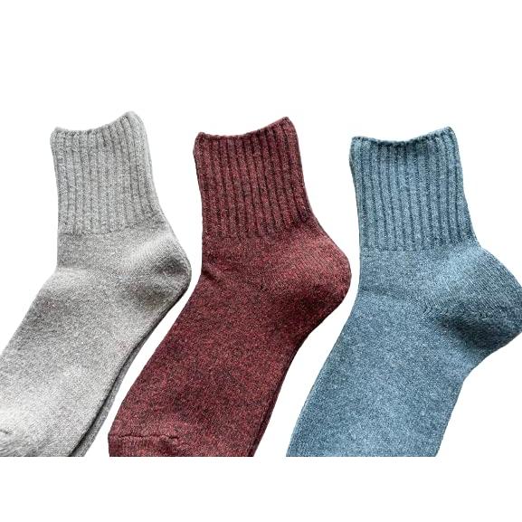 ソックス レディース あったか おしゃれ 防寒 靴下 厚手 冬用 冷え取り あたたかい 毛混 ウール混 3足セット（色はお任せ） C87 |  | 06