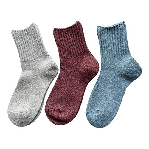 ソックス レディース あったか おしゃれ 防寒 靴下 厚手 冬用 冷え取り あたたかい 毛混 ウール混 3足セット（色はお任せ） C87 |  | 07