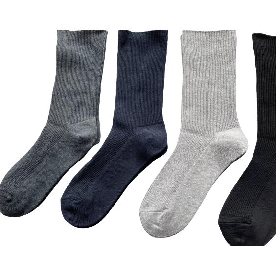 メンズビジネスソックス 口ゴムなし 抗菌 日本製 靴下 ゆったり 24-26cm 4足セット D01 |  | 05