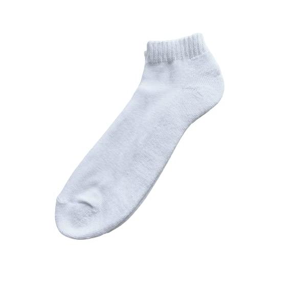 スポーツソックス  3P  くるぶし ショート くるぶし スニーカー 白 メンズ 綿混 足底パイル編 25-27cm 3足セット (白色3足組) D04 |  | 01