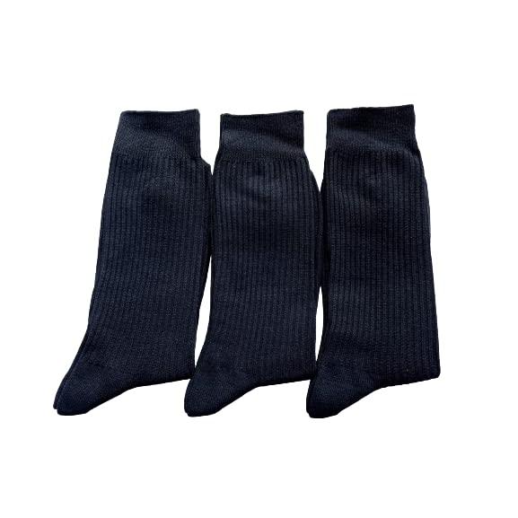 抗菌 メンズ クルーソックス 3足セット - 黒 ビジネスソックス 大きいサイズ 26-28cm D15 |  | 01
